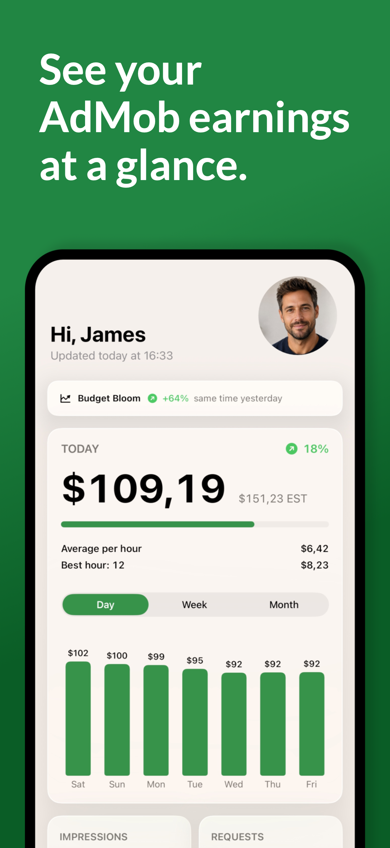 See your AdMob earnings at a glance in the Earnings app